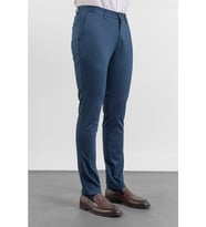 Lacivert Yan Cep Düz Paça Armürlü Slim Fit Pamuklu Chino Pantolon 1003260165