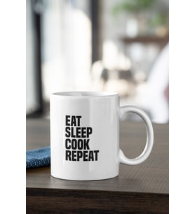Eat Sleep Cook Repeat Baskılı Kupa Bardak