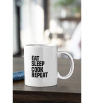 Eat Sleep Cook Repeat Baskılı Kupa Bardak