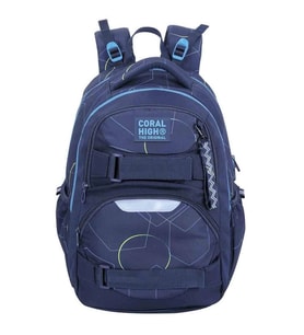 CORAL HIGH 24445 GEOMETRİK DESENLİ LACİVERT DÖRT BÖLMELİ SIRT ÇANTASI