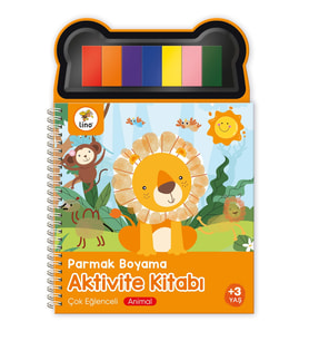 Parmak Boyama Aktivite Kitabı Anımal 50 Sayfa Yıkanabilir Mürekkepli
