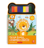 Parmak Boyama Aktivite Kitabı Anımal 50 Sayfa Yıkanabilir Mürekkepli