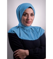 Bebe Mavisi Pratik Hazır Geçmeli Tesettür Eşarp Sandy Kumaş Arkadan Çıtçıtlı 2101_11