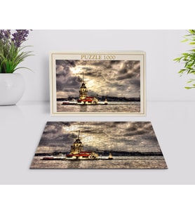 BK Home İstanbul Kız Kulesi 1000 Parça Profesyonel Puzzle-1