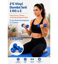 CKSPOR 2’li Vinyl Dambıl Seti 1 Kg x 2 – Evde Fitness & Pilates İçin Vinil Kaplı Demir Dambıl