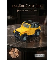 1:64 Ölçek Metal Döküm Sarı Jeep Oyuncak Araba - Off-Road Arazi Aracı Die-Cast Model