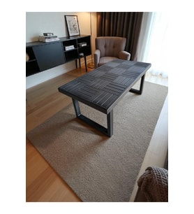 Siyah Renk Orta Sehpa Çay Kahve Servis Sehpası 90x47 cm