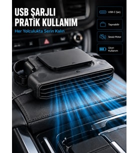 Araç Koltuk Başlığı Soğutucu Fan 5 Kademeli Hız Ayarlı USB Şarjlı Boyun Serinletici