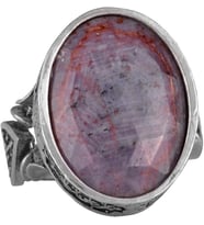 Doğal Mor Safir Taşlı Erkek Yüzük, El Yapımı 925 Ayar Gümüş Takı - Bilgelik, Koruma ve Ruhsallığın Sembolü