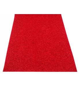 COLOURMAT Kaydırmaz Kaymaz Yolluk Karmaşık Halı Kıvırcık Paspas 1,2mt (KIRMIZI)
