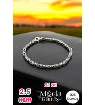 Moda Gümüş 925 Ayar Gümüş Kral Zincir Bileklik