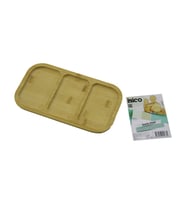 DİKDÖRTGEN 3 BÖLMELİ=2+1 AHŞAP BAMBU SERVİS SUNUM TEPSİ - TAHTASI 25 X 14 X 1.4CM (5680)
