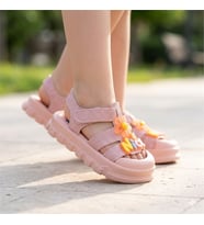 Kindep (Kids) Kaymaz Taban Çocuk Sandalet SİMLİ PUDRA