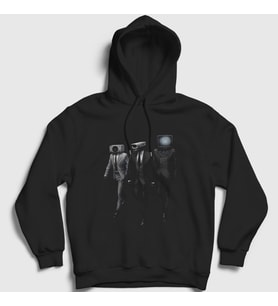 Presmono Unisex Beyaz Alliance Skibidi Toilet Kapüşonlu Sweatshirt 479123tt (Siyah)