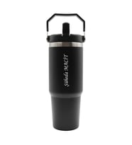 İsme Özel Premium Pipetli Çelik Termos 900 ML (Siyah)