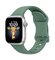 Apple Watch 42mm 1/2/3 (11/10nesil değildir) Kordon Çift Geçmeli Silikon Kordon (Koyu Yeşil)