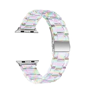 Microsonic Apple Watch Series 10 42mm Kordon Stainless Transparent Clear Çok Renkli