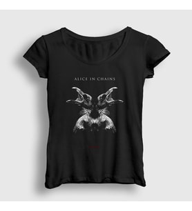 Presmono Kadın Siyah Hollow Alice In Chains T-Shirt 7720tt