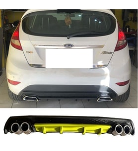 Ford Fiesta MK7 Sarı Difüzör Çiftli Yuvarlak Egzoz Görünümlü D Tip Difizör