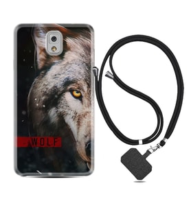 Samsung Note 3 4 5 8 9 20 Ultra 10 Lite Kılıf Boyun Askılı Silikon Wolf Eyes 1758