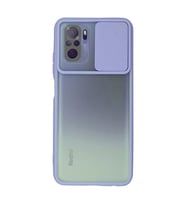 Xiaomi Redmi Note 10 Kılıf Palm Buzlu Kamera Sürgülü Silikon - Lila