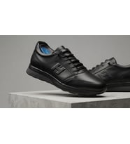 Growish GD0128 Hakiki Deri Büyük Numara 44 45 46 Numara Akıllı Bağcık Kaydırmaz Güçlü Taban Ekonomik Siyah Günlük Sneaker Erkek Ayakkabı