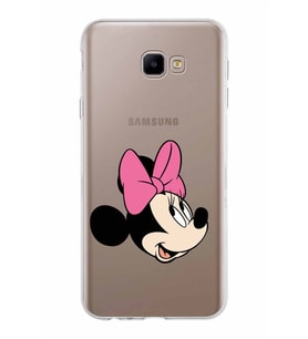 Samsung Galaxy J4 Core Kapak Minnie Mouse Tasarımlı Şeffaf Silikon Kılıf