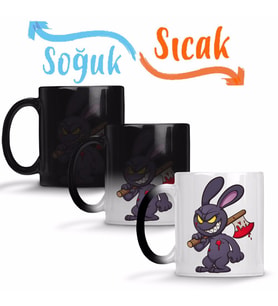 Looney Tunes Evil Bunny Cartoon Sihirli Kupa Bardak Porselen