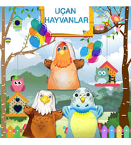 3 Parça Tox Uçan Hayvanlar Keçe El Kukla Set , Eğitici Oyuncak