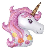 Unicorn Çiçekli Folyo Balon 100 cm