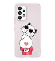 Samsung Galaxy A33 Uyumlu Kapak Cool Cat Tasarımlı Şeffaf Silikon Kılıf