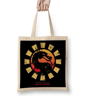 Mortal Kombat Retro Japanese Bez Çanta Uzun Saplı
