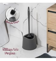 Porsima Sb-776 Silikon Wc Tuvalet Banyo Fırçası Klozet Fırçası Antrasit