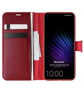 Microsonic Casper Via F20 Kılıf Delux Leather Wallet Kırmızı
