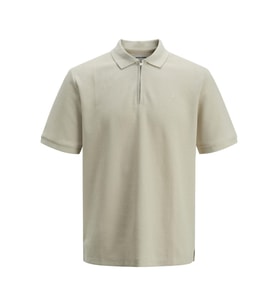 Jack & Jones 12279177 Jjeaustin Zip Polo Ss Sn Ay Işığı (Krem)