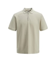 Jack & Jones 12279177 Jjeaustin Zip Polo Ss Sn Ay Işığı (Krem)
