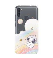 Samsung Galaxy M21 Uyumlu Sevimli Köpek Desenli Şeffaf Telefon Kılıfı