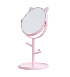 Masa üstü Pembe Kedi Tasarım Plastik Takı Stand Masa Aynası cin498pm