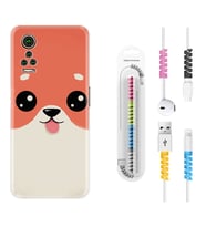 General Mobile GM 21 Pro GM 22 Pro Plus Kılıf Kablo Koruma Spiral Silikon Sevimli Köpek 1731