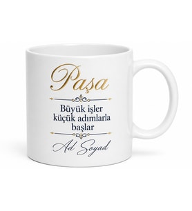 İsme Özel Paşa Yazılı Kupa Bardak Özel Tasarım Baskılı Hediye
