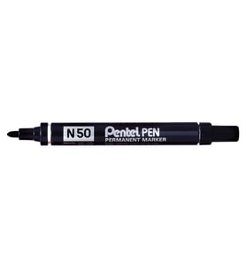 Pentel N50 Metal Gövde Yuvarlak Uçlu Markör Siyah