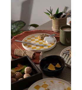Kevin Seramik 6 Parça 20 cm Modern Handmade Pasta Tabak Seti& Tatlı Tabağı Seti