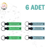 F Yeşili & Gök Mavi, Kurumsal Seminer Katılımcılarına Hediye 6’lı Set, İsim Yazılabilen Anahtarlık