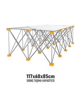 SGS KATLANIR ÇALIŞMA TEZGAHI ALÜMİNYUM 117*60*85 CM SGS921