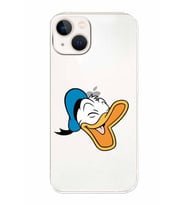 Apple iPhone 13 Uyumlu Kamera Korumalı Tıpalı Kapak Donald Duck TasarımlıŞeffaf Kılıf