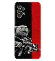 Samsung Galaxy M14 Kılıf Silikon Desen Özel Seri Çılgın Kedi 1674