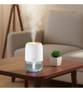 H2O Model Şeffaf Hazneli Hava Nemlendirici-Ultrasonik Soğuk Buhar Makinesi, LED Işıklı Masaüstü Oda