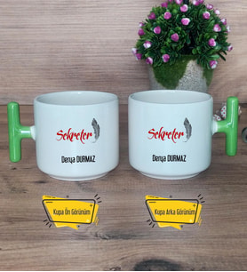 Kişiye Özel Sekreter Kupa Bardak T Yeşil Kulplu Sekretere Hediye