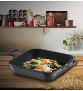 Eda Asya Döküm Granit Kapaksız 18 cm Kare Sahan ZK-972