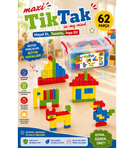 Maxi Tiktak Lego (62 Parça) - Tik-Tak Puzzle - Küçük Bloklar - Maxi Tik Tak Legolar Oyuncak